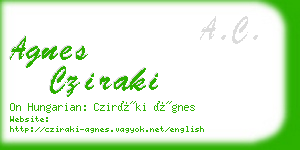 agnes cziraki business card